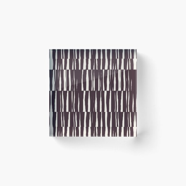 Item preview, Minimal Geometric Rectangles Lines 15 | Dark Plum Cream Irregular Hand Drawn Stripes designed and sold by MarleneCanto.
