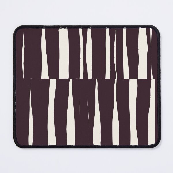Item preview, Minimal Geometric Rectangles Lines 15 | Dark Plum Cream Irregular Hand Drawn Stripes designed and sold by MarleneCanto.