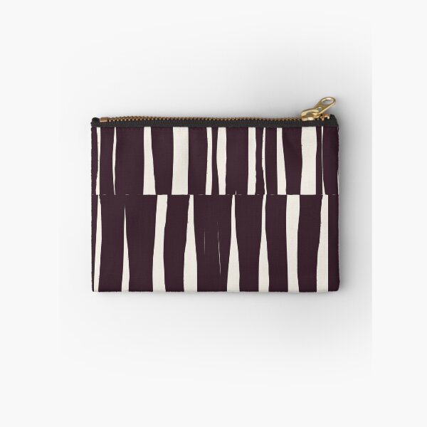 Item preview, Minimal Geometric Rectangles Lines 15 | Dark Plum Cream Irregular Hand Drawn Stripes designed and sold by MarleneCanto.