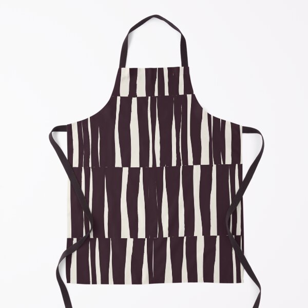 Item preview, Minimal Geometric Rectangles Lines 15 | Dark Plum Cream Irregular Hand Drawn Stripes designed and sold by MarleneCanto.