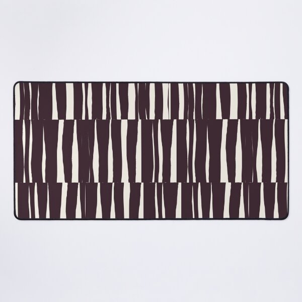 Item preview, Minimal Geometric Rectangles Lines 15 | Dark Plum Cream Irregular Hand Drawn Stripes designed and sold by MarleneCanto.
