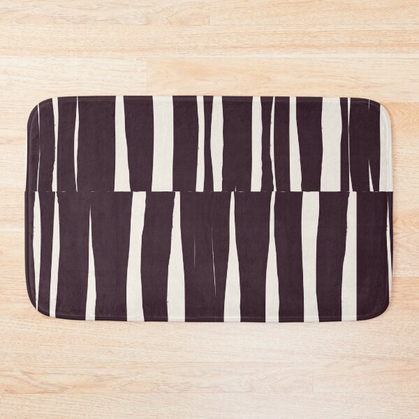 Item preview, Minimal Geometric Rectangles Lines 15 | Dark Plum Cream Irregular Hand Drawn Stripes designed and sold by MarleneCanto.