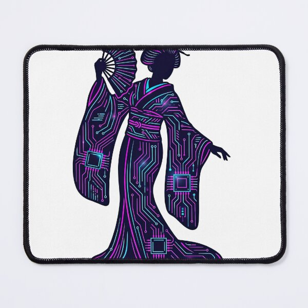 Item preview, Cyberpunk Geisha Circuit Board Kimono Art designed and sold by Rahat3344.