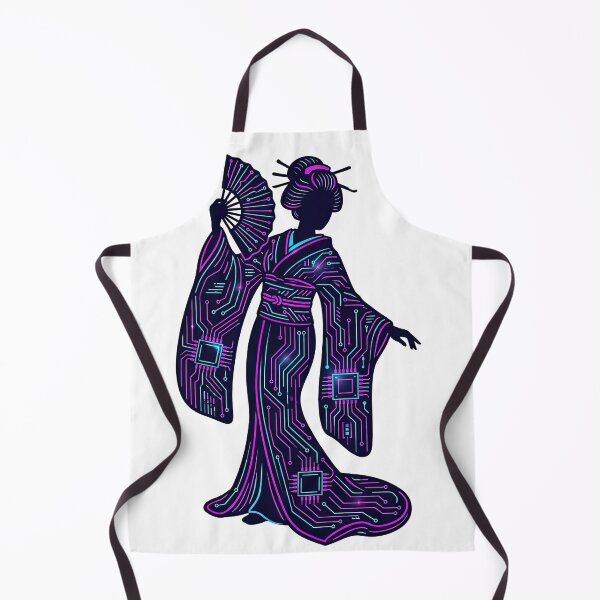 Item preview, Cyberpunk Geisha Circuit Board Kimono Art designed and sold by Rahat3344.