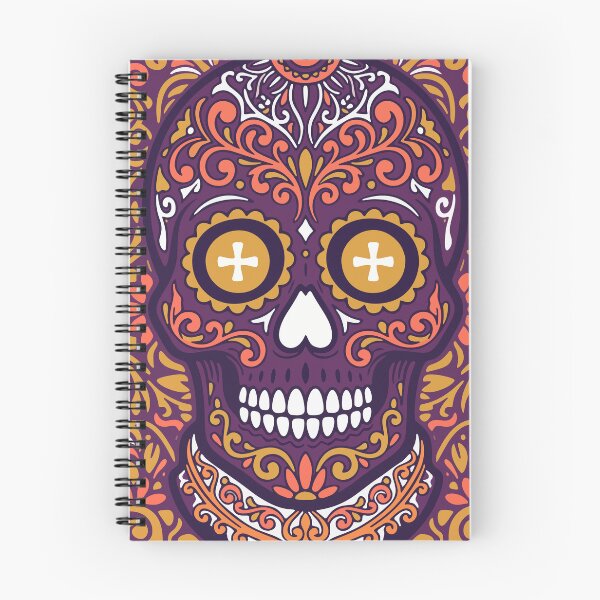 Item preview, Sugar Skull — Day of the Dead Ornamental Art | Purple Gold Flat Illustration designed and sold by  Ojo de Lilith.