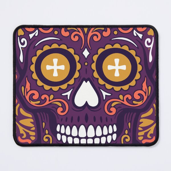 Item preview, Sugar Skull — Day of the Dead Ornamental Art | Purple Gold Flat Illustration designed and sold by Ojo de Lilith.