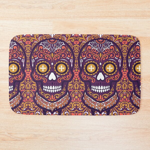 Item preview, Sugar Skull — Day of the Dead Ornamental Art | Purple Gold Flat Illustration designed and sold by  Ojo de Lilith.