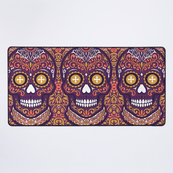 Item preview, Sugar Skull — Day of the Dead Ornamental Art | Purple Gold Flat Illustration designed and sold by  Ojo de Lilith.