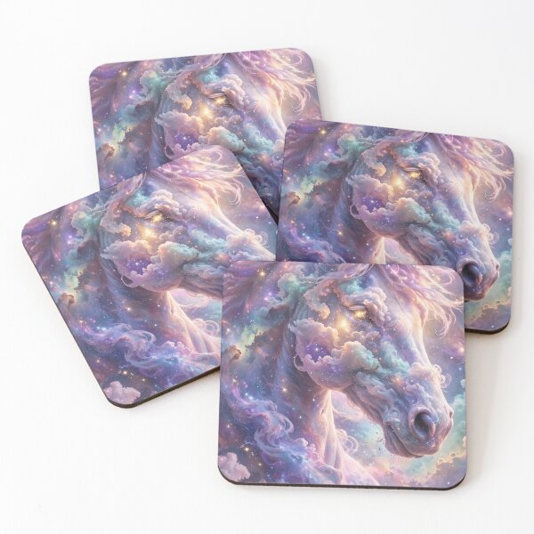Item preview, Ethereal Galaxy Horse Portrait - Cosmic Cloud Nebula Fantasy Horse Head designed and sold by Sourcestores1.