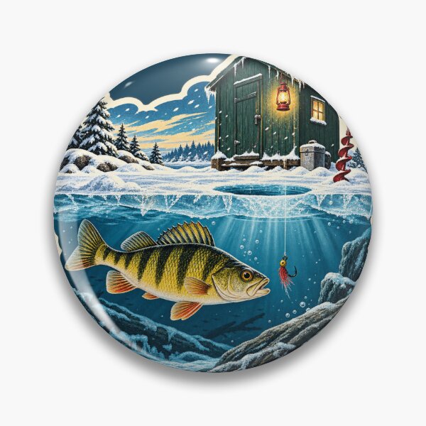 Item preview, Great Lakes Ice Shanty Perch Fishing Sticker designed and sold by WaynesCave.