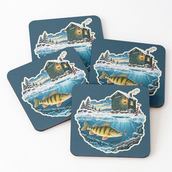 Item preview, Great Lakes Ice Shanty Perch Fishing Sticker designed and sold by WaynesCave.