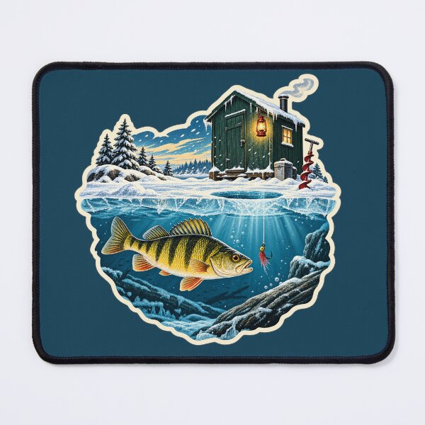 Item preview, Great Lakes Ice Shanty Perch Fishing Sticker designed and sold by WaynesCave.