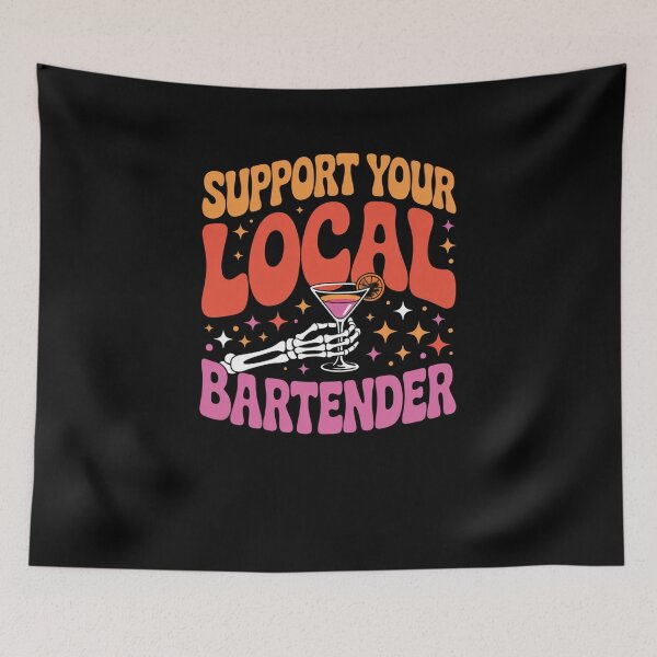 Item preview, Support Your Local Halloween Skeleton Bartender designed and sold by DariaOltes.