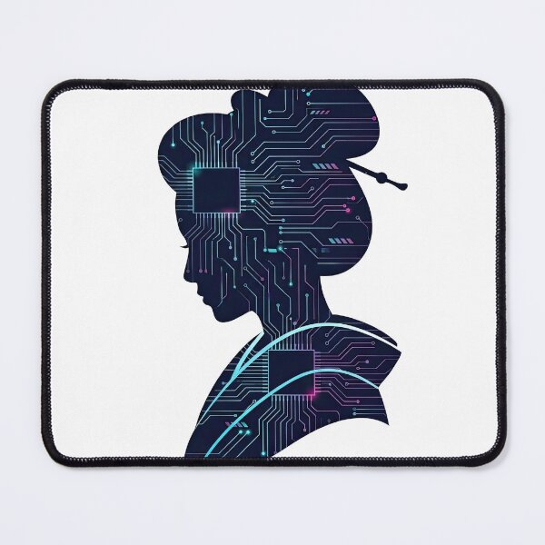 Item preview, Cyberpunk Geisha Profile Circuit Board Silhouette Art designed and sold by Rahat3344.