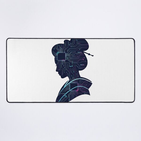 Item preview, Cyberpunk Geisha Profile Circuit Board Silhouette Art designed and sold by Rahat3344.
