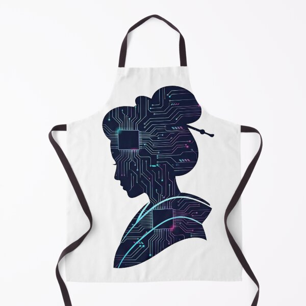 Item preview, Cyberpunk Geisha Profile Circuit Board Silhouette Art designed and sold by Rahat3344.