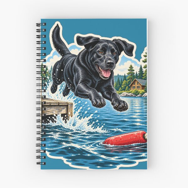 Item preview, Black Lab Dock Jumper Lake Dog Sticker designed and sold by WaynesCave.