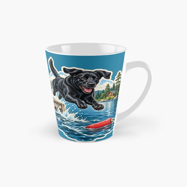 Item preview, Black Lab Dock Jumper Lake Dog Sticker designed and sold by WaynesCave.