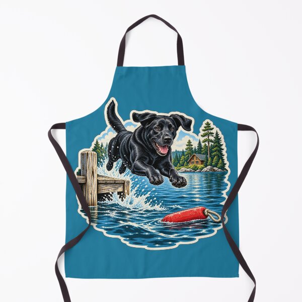 Item preview, Black Lab Dock Jumper Lake Dog Sticker designed and sold by WaynesCave.