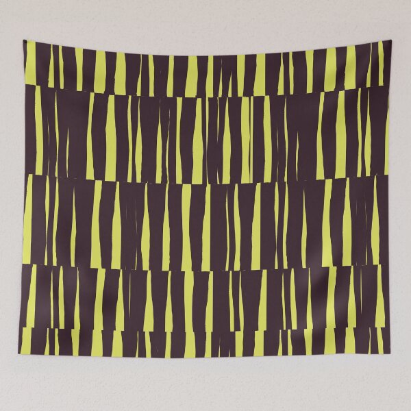 Item preview, Minimal Geometric Rectangles Lines 15 | Dark Plum Wasabi Neon Irregular Hand Drawn Stripes designed and sold by MarleneCanto.