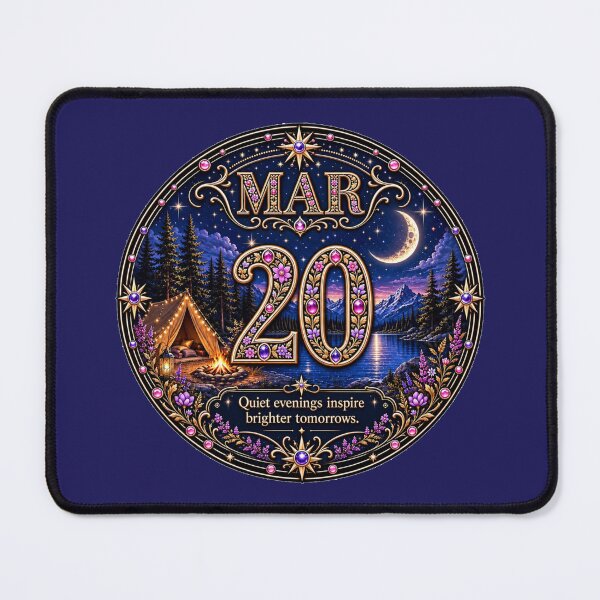 Item preview, March 20 Moonlit Camping Birthday Design designed and sold by LunaMoments.