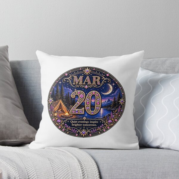 Item preview, March 20 Moonlit Camping Birthday Design designed and sold by LunaMoments.
