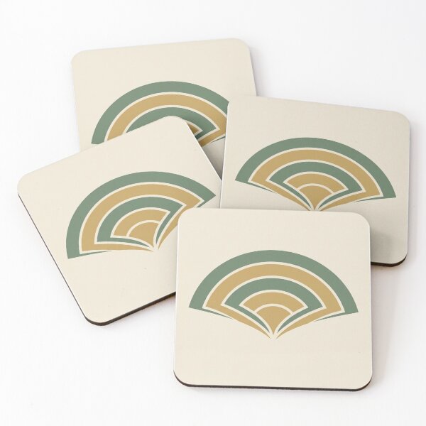 Item preview, Layered Fan Shape | Minimalist Gold and Sage Geometric Print designed and sold by Zaramodo.