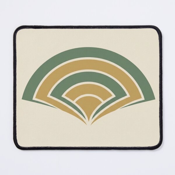 Item preview, Layered Fan Shape | Minimalist Gold and Sage Geometric Print designed and sold by Zaramodo.