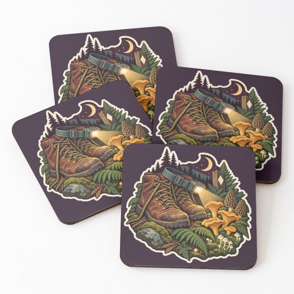 Item preview, Retro Fungi Night Hike Mushroom Sticker designed and sold by WaynesCave.