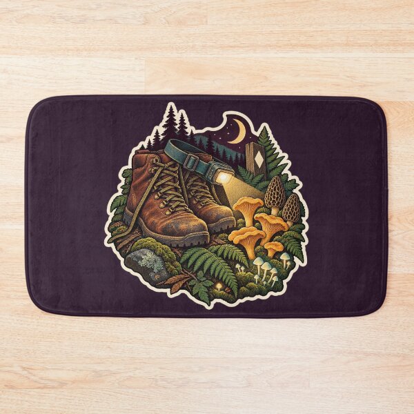 Item preview, Retro Fungi Night Hike Mushroom Sticker designed and sold by WaynesCave.
