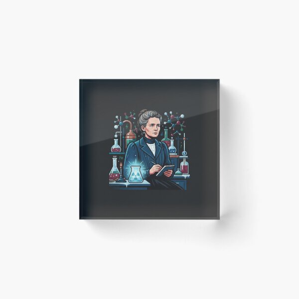 Item preview, Marie Curie Glowing Laboratory Science Historical Portrait designed and sold by Owcomm.