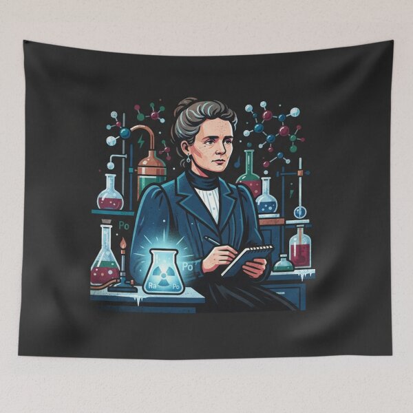 Item preview, Marie Curie Glowing Laboratory Science Historical Portrait designed and sold by Owcomm.