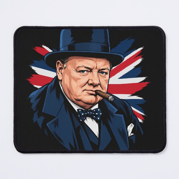 Item preview, Winston Churchill Portrait With British Flag designed and sold by Owcomm.