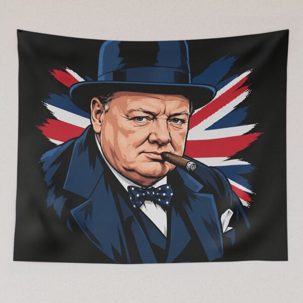 Item preview, Winston Churchill Portrait With British Flag designed and sold by Owcomm.