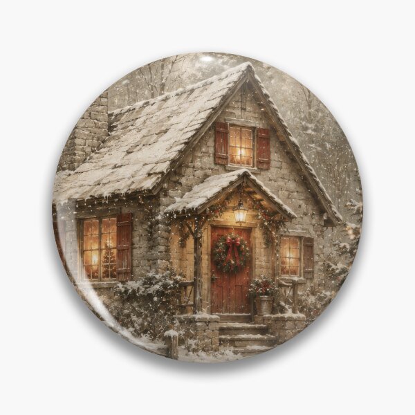 Item preview, Cozy Christmas Cottage in a Snowy Winter Forest designed and sold by scicilysimonee.