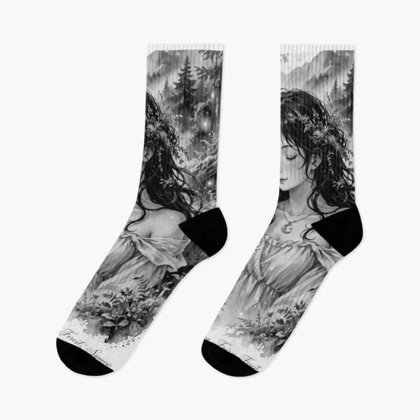 Item preview, Ukraine Synevyr Carpathian Mountains Travel Adventure with Red Haired Woman Smelling a Wildflower in a Magical Forest Lake European Nature Wanderlust designed and sold by DibujandoPorfa.
