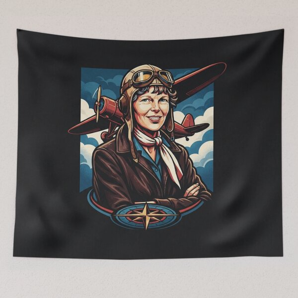 Item preview, Amelia Earhart Vintage Aviator Portrait Illustration designed and sold by Owcomm.
