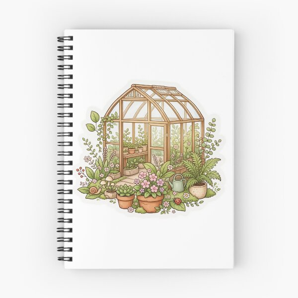 Item preview, Kawaii Greenhouse Garden | Vintage Botanical Ink Illustration | Cottagecore Houseplant Sticker designed and sold by Crystal Critters .