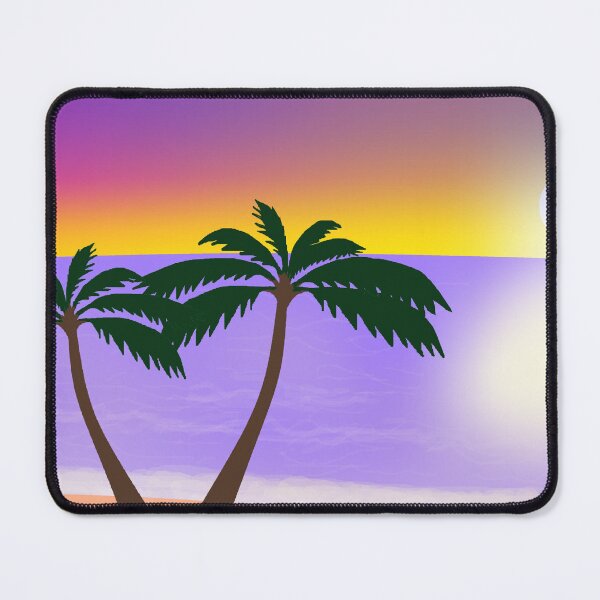 Item preview, Vibrant Tropical Sunset Purple Ocean Palm Trees designed and sold by ArtisticJump.