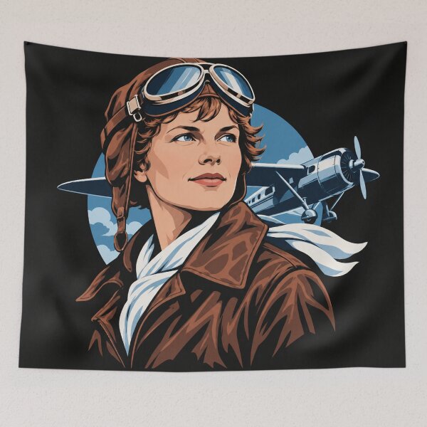 Item preview, Amelia Earhart Vintage Aviation Pioneer Hero Portrait designed and sold by Owcomm.