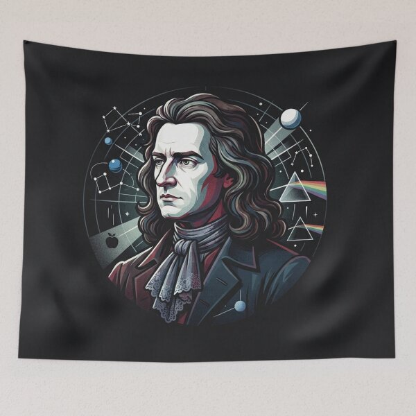 Item preview, Isaac Newton Cosmic Universe Science Portrait Art designed and sold by Owcomm.