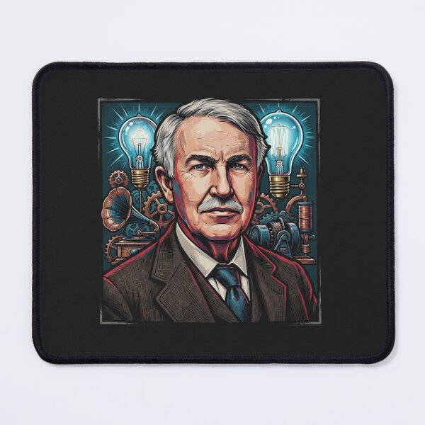 Item preview, Thomas Edison Inventor Portrait With Lightbulbs designed and sold by Owcomm.