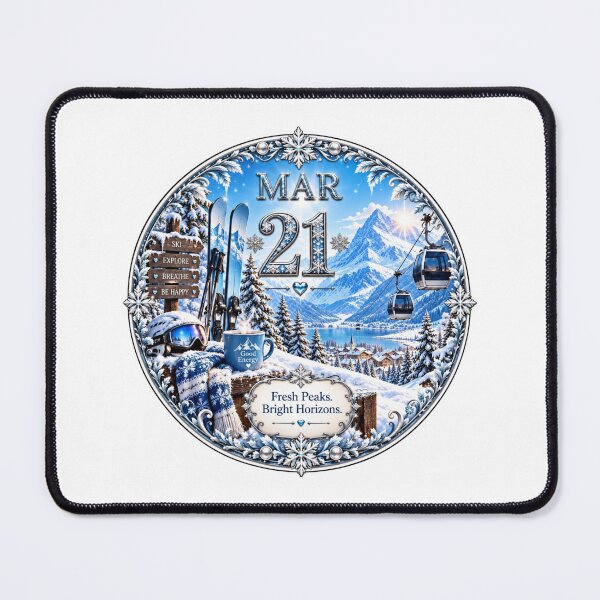 Item preview, March 21 Alpine Ski Birthday Design designed and sold by LunaMoments.