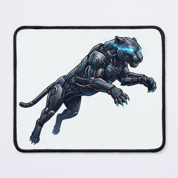 Item preview, Cybernetic Panther Pouncing Robotic Black Panther Art designed and sold by Rahat3344.