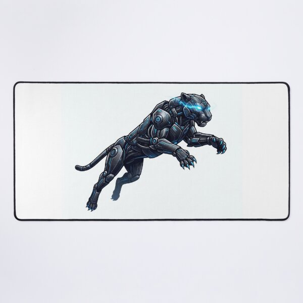 Item preview, Cybernetic Panther Pouncing Robotic Black Panther Art designed and sold by Rahat3344.