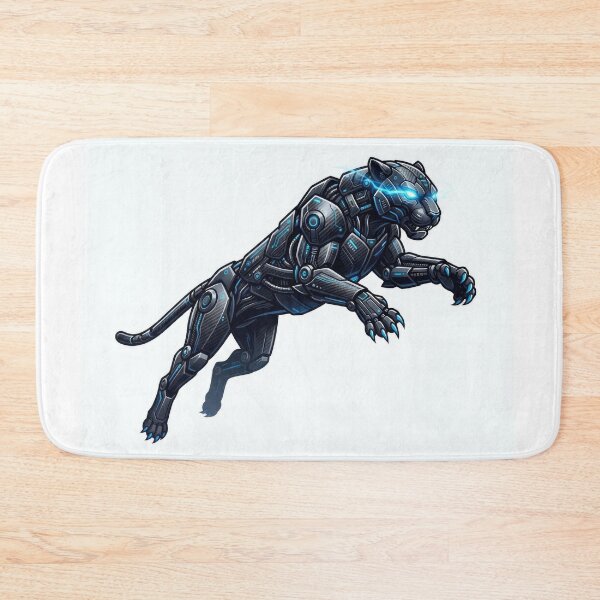 Item preview, Cybernetic Panther Pouncing Robotic Black Panther Art designed and sold by Rahat3344.