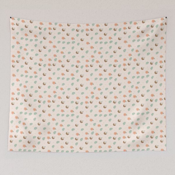 Item preview, Tropical Beachcomber - Coconut and Hibiscus Botanical Pattern designed and sold by penny+florence.
