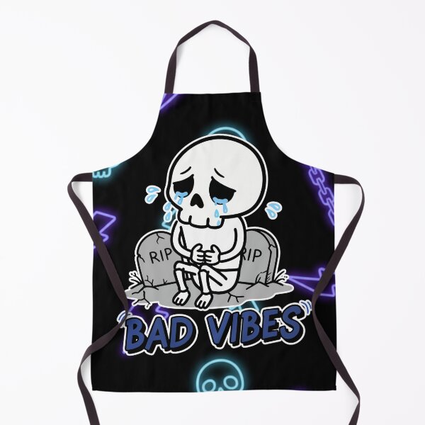 Item preview, Bad Vibes Sad Skeleton RIP Tombstone Cartoon Square Edition designed and sold by Taridesign.