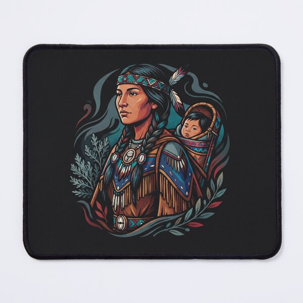Item preview, Pocahontas Indigenous Mother and Child Heritage Portrait designed and sold by Owcomm.