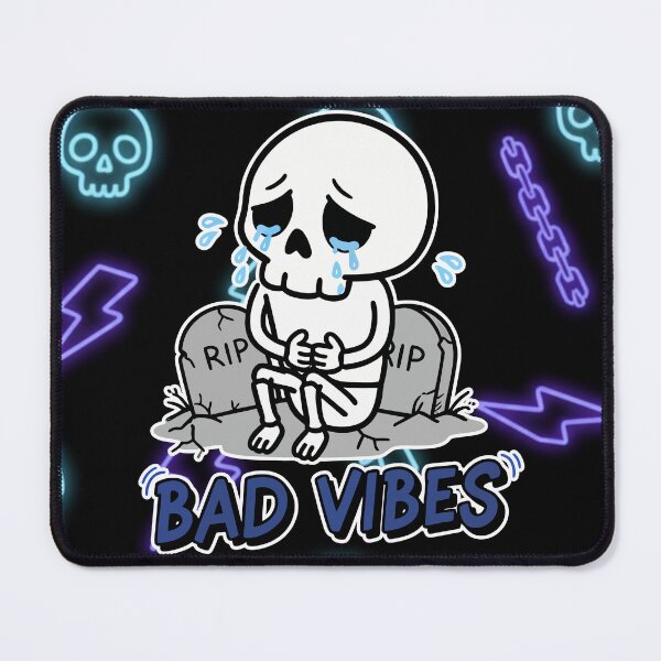 Item preview, Bad Vibes Crying Skeleton Cartoon designed and sold by Taridesign.